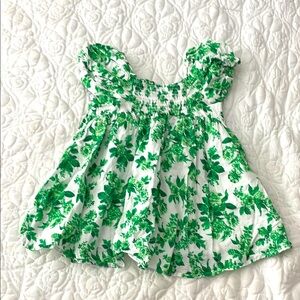 Janie and Jack White and Green Floral Dress